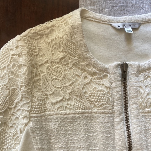 Cabi White Lace Zip Up Jacket Style 715 Size Large - Picture 3 of 7